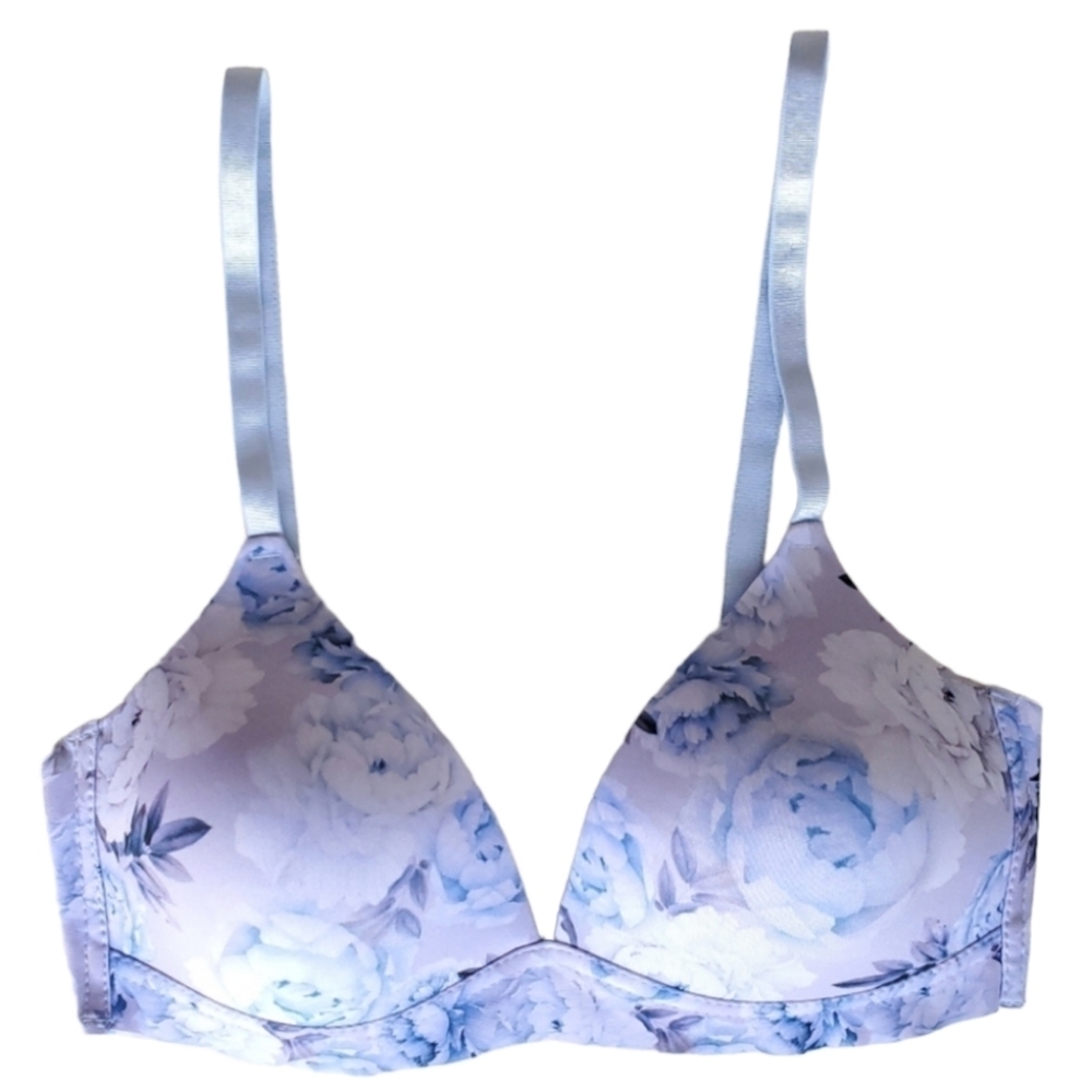 YMI Intimates Padded Bra Printed Blue Floral Womens Size 34C